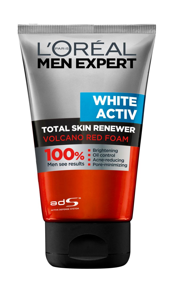 Retain your youthful skin by cleansing your face with L'OREAL Paris Men Expert White Activ Volcano Red Foam Face Wash that is a solution to all your skin ...