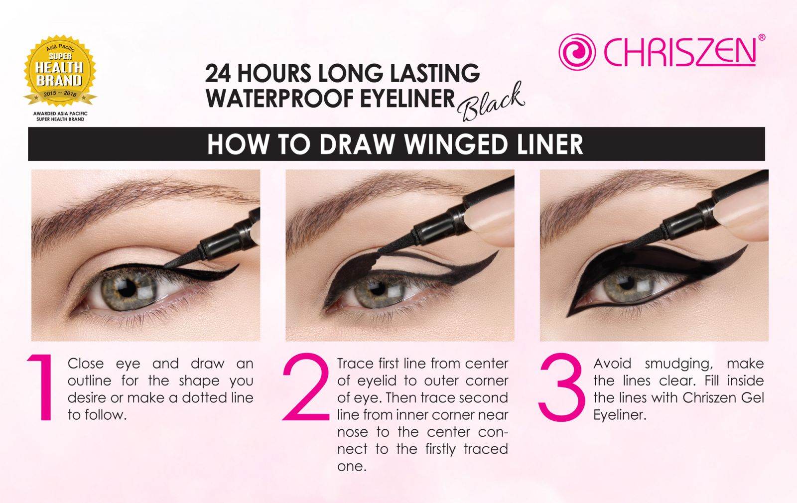 Chriszen Eyeliner For Beginner Black 1.8g
