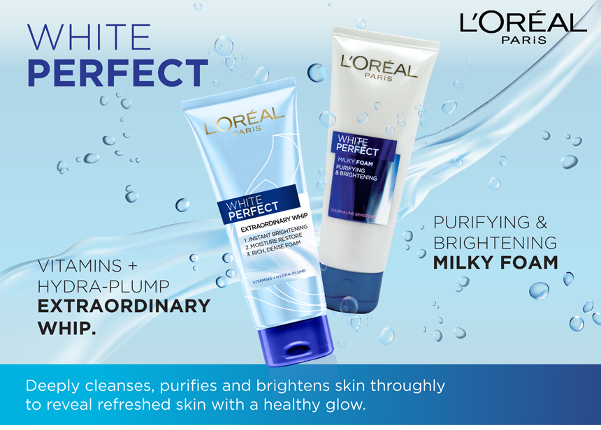 loreal white perfect milky foam face wash