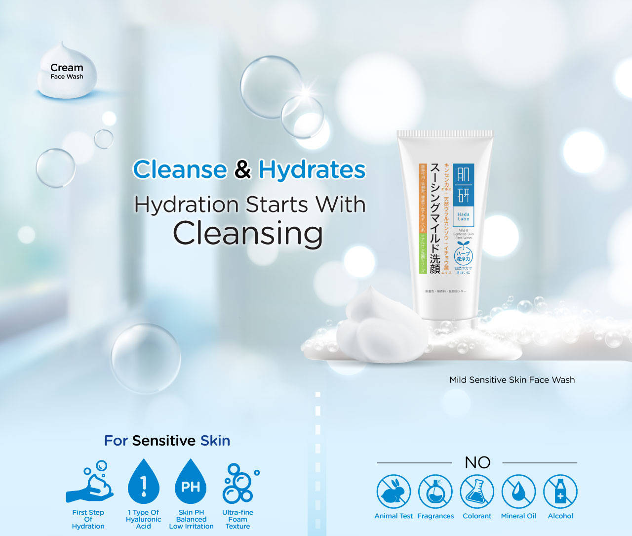 hada labo mild and sensitive cleanser