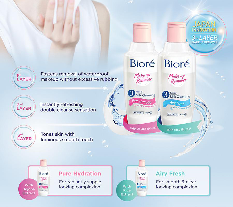 Biore 3 Fusion Milk Cleansing Make Up Remover 300ml Hermo Online
