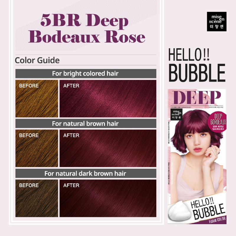 Mise En Scene Hello Bubble Hair Color [5BR Deep Bordeaux Rose] Hermo Online Beauty Shop Malaysia