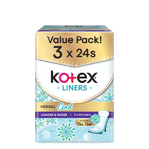 Kotex Herbal Cool Liners Longer & Wider 24s x 3 Hermo Online Beauty