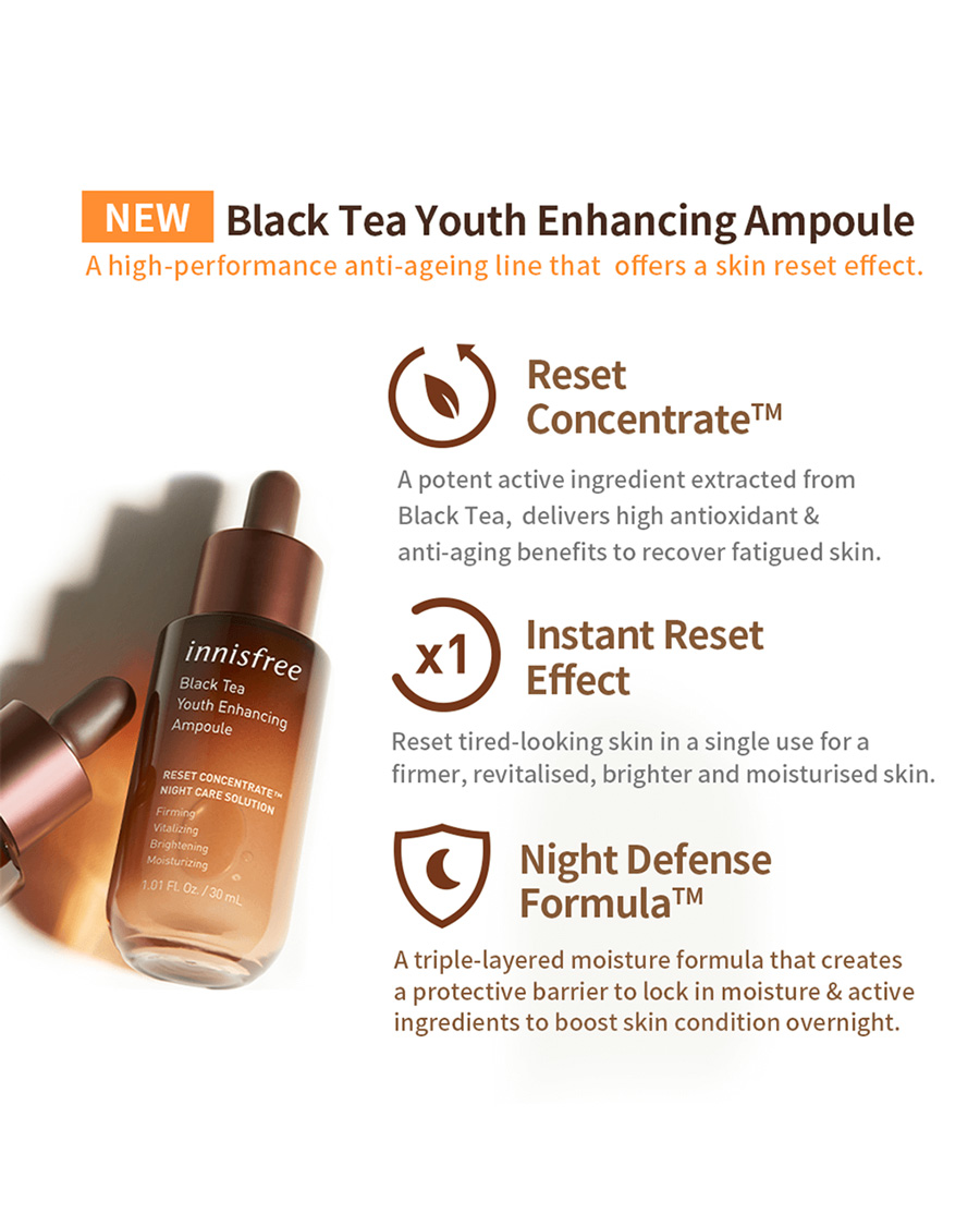 Innisfree Black Tea Youth Enhancing Ampoule 30ml Hermo Online Beauty