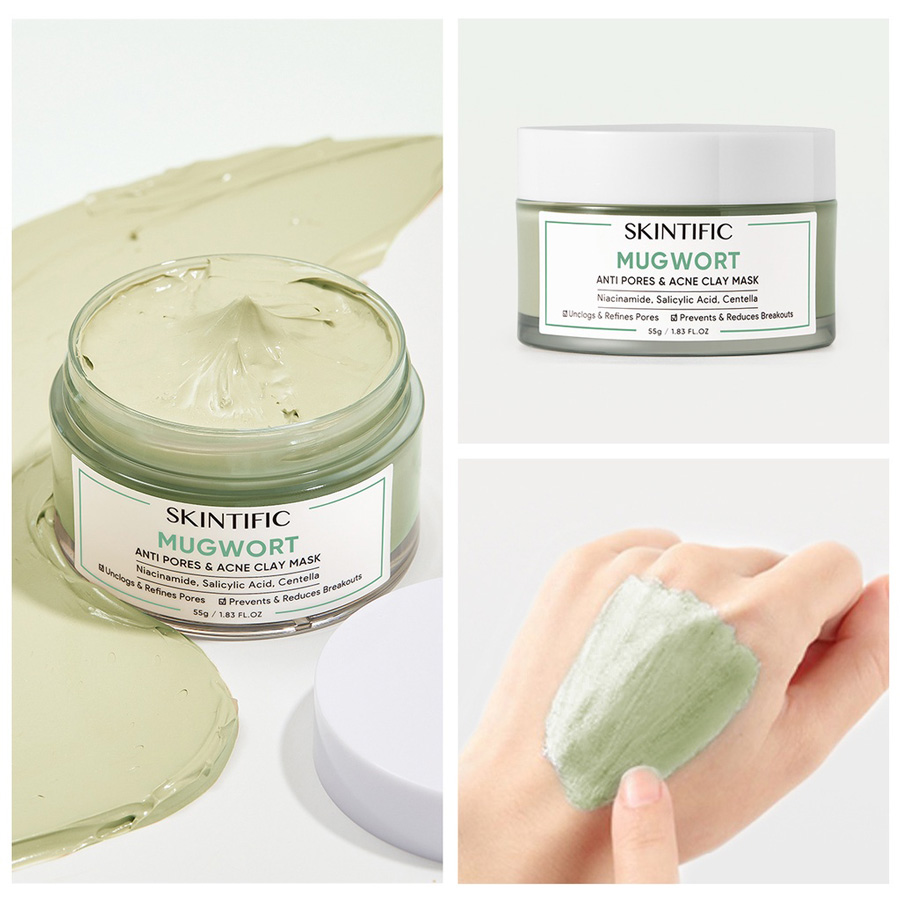 Skintific Mugwort Anti Pores & Acne Clay Mask 55g Hermo Online Beauty Shop Malaysia